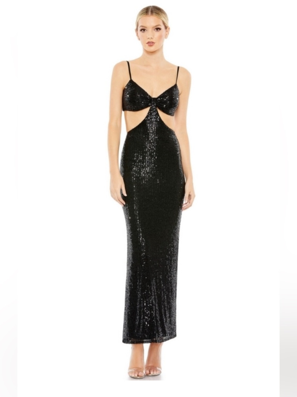 NWT IEENA FOR MAC DUGGAL
Cut Out Black Sequin Evening
Dress 🖤